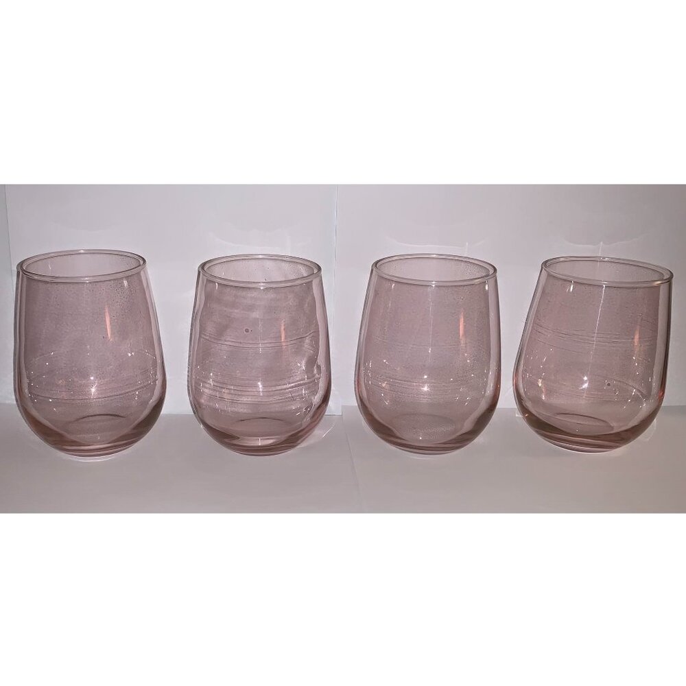 Pink Stemless Wine Glasses (Set of 4)